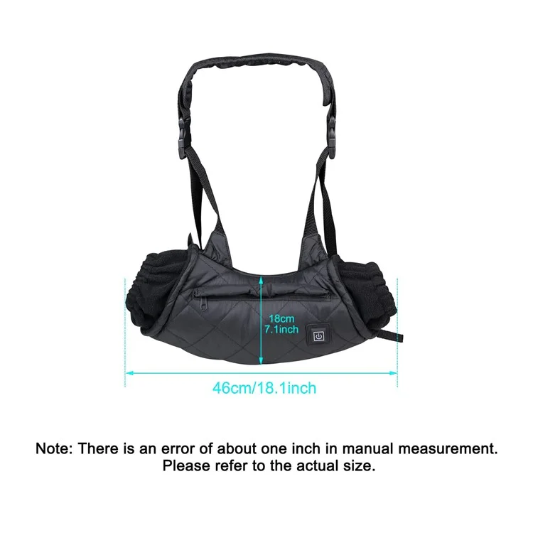 Electric Hand Warmer Rechargeable Heated Hand Muff with 3 Heat Modes Portable Graphene Hand Warmer Bag for Winter Outdoor Hunting Camping Football Golf - Black
