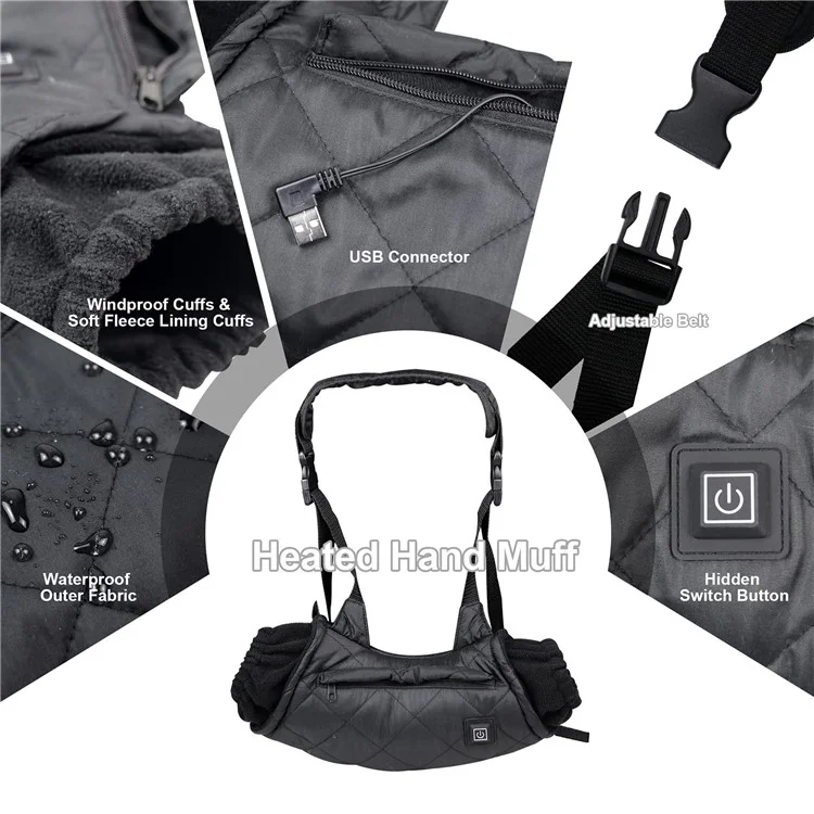 Electric Hand Warmer Rechargeable Heated Hand Muff with 3 Heat Modes Portable Graphene Hand Warmer Bag for Winter Outdoor Hunting Camping Football Golf - Camouflage Green