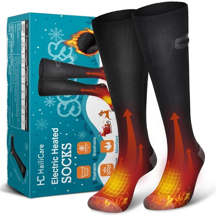 Elektrische Heizungssocken mit USB-Aufladung, dreistufiger Einstellung, Winterheizung, Stretchsocken für Weihnachten (Einheitsgröße)