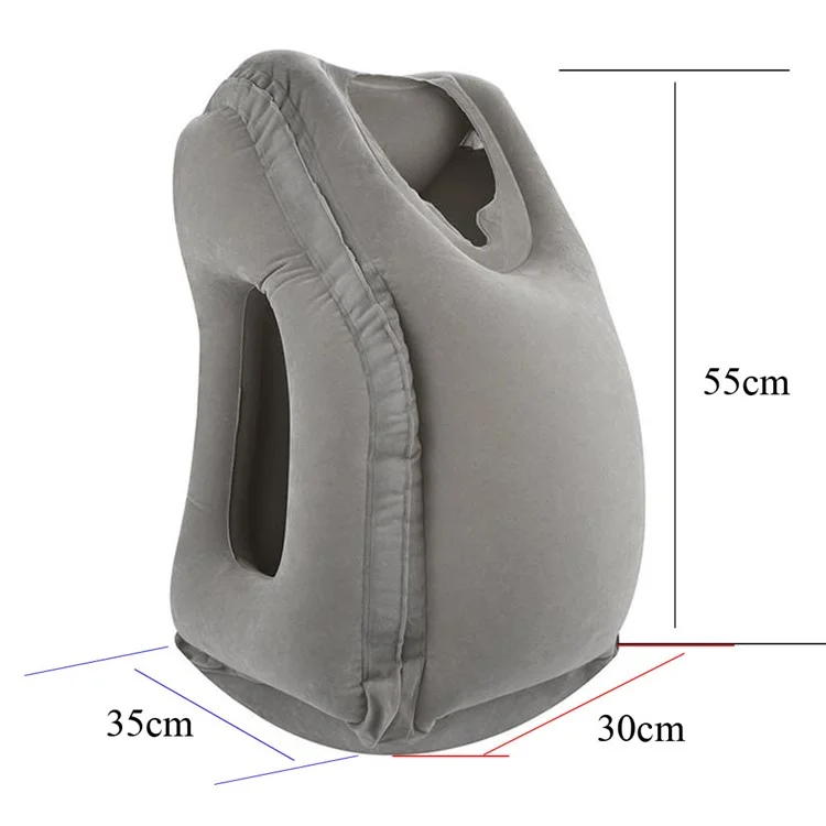 Inflatable Travel Sleeping Bag Portable Cushion Neck Pillow for Men Women Outdoor Airplane Flight Train Sleeping Easy - Grey