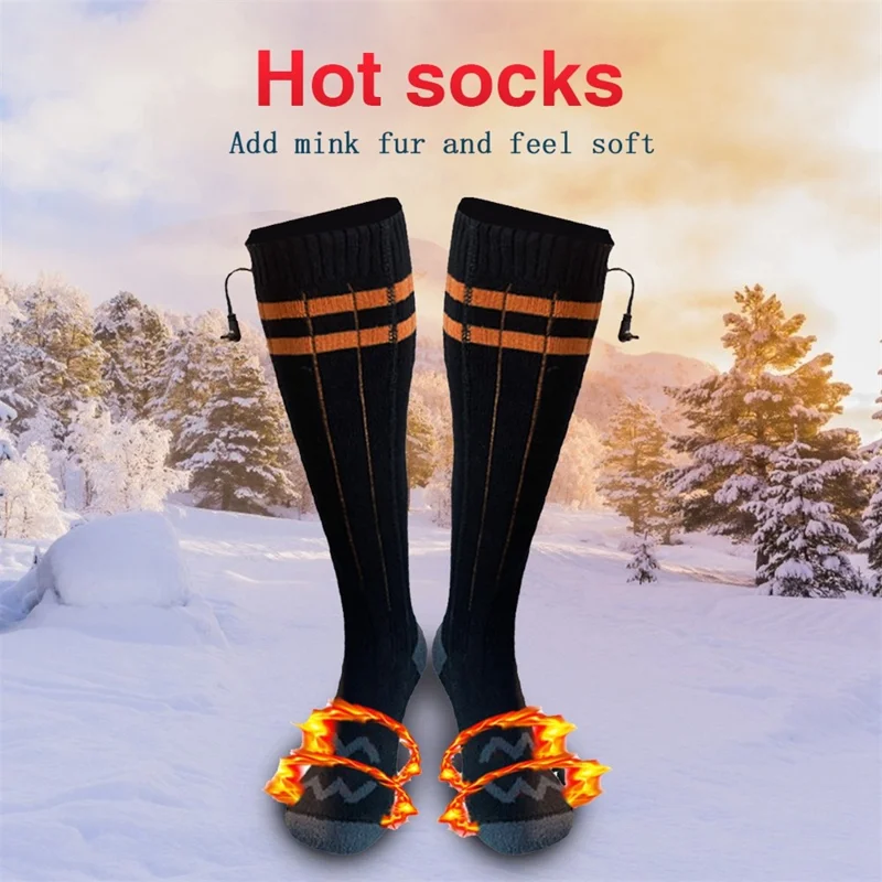 1 Pair Winter Boot Heated Socks Warm Socks Electric Heating Socks for Fishing Camping Hiking
