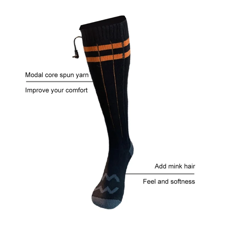 1 Pair Winter Boot Heated Socks Warm Socks Electric Heating Socks for Fishing Camping Hiking