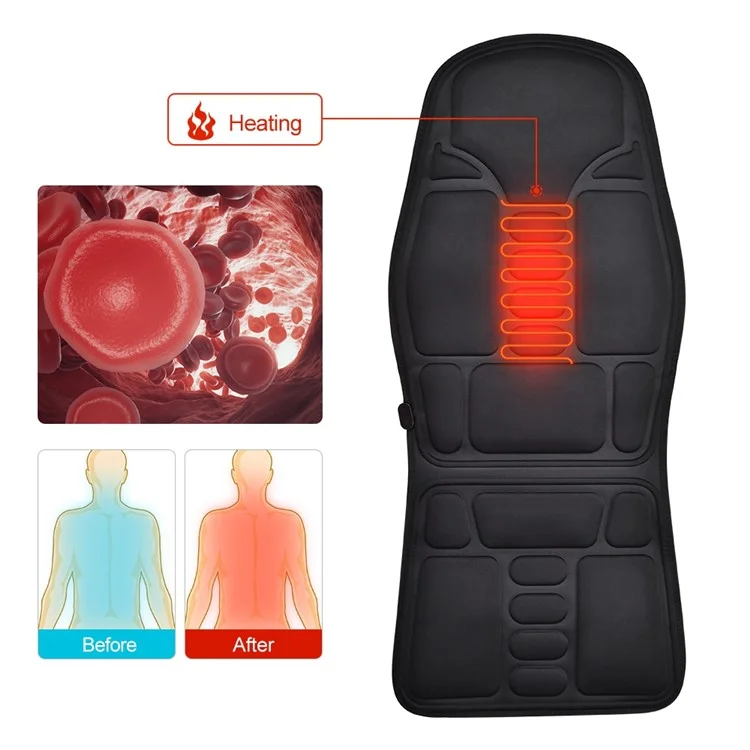Aushen 7 Motor Electric Riscaldamento Elettrico Vibrante Posteriore Massager Cushion Car Home Office Lombare Materasso Matrofondo - Spina Degli Stati Uniti