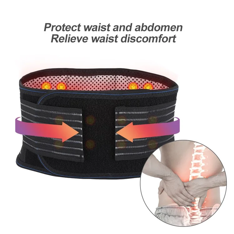 20 Magnets Self-heating Waist Brace Support Pain Relief Tourmaline Magnetic Therapy Lumbar Support Belt - L