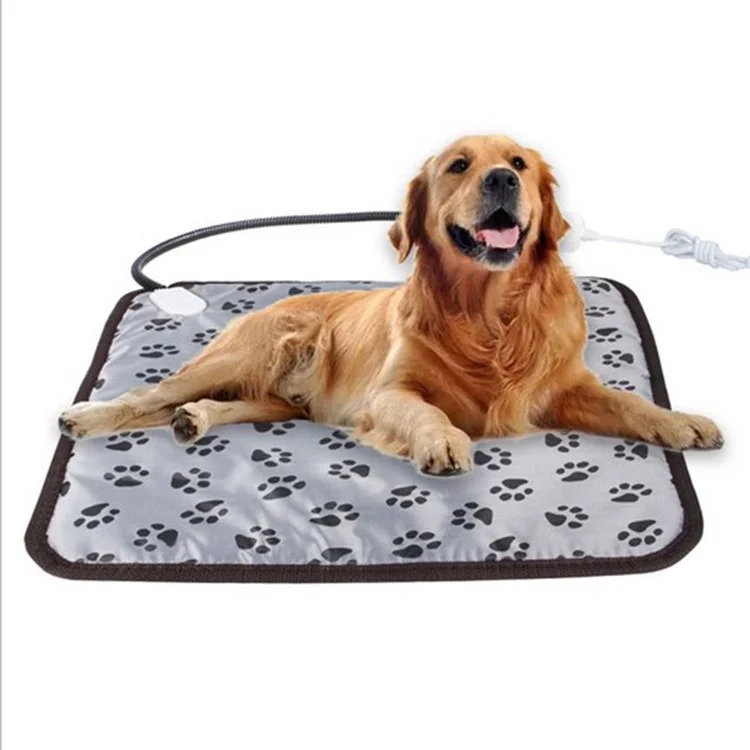 Coperta Elettrica con Motivo a Impronte Resistente all'Acqua e ai Morsi per Gatti e Cani, Tappetino Termico Leggero, 45*45cm - Spina USA