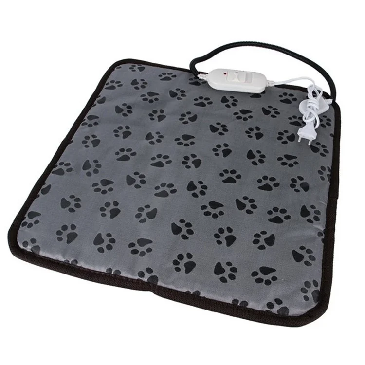 Footprint Pattern Waterproof Bite-resistant Cat Dog Electric Blanket Warm Mat Lightweight Electric Blanket for Pets, 45*45cm - US Plug