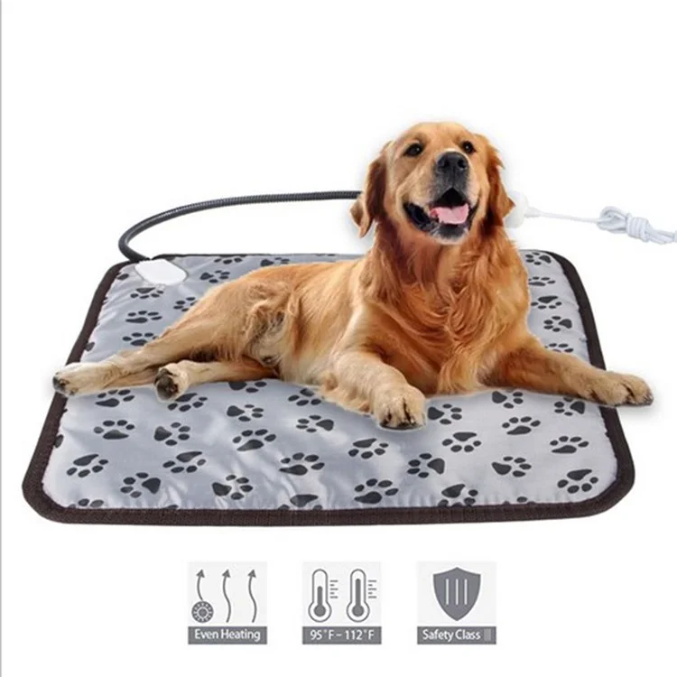 Footprint Pattern Waterproof Bite-resistant Cat Dog Electric Blanket Warm Mat Lightweight Electric Blanket for Pets, 45*45cm - US Plug