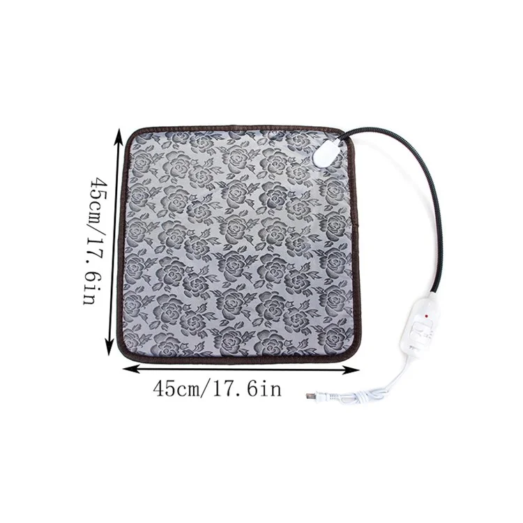 Blumenmuster Haustier Elektrische Decke Einstellbare Temperatur Wasserdichte Wärmere Decke Hundekatze Heizkissen, 45*45 cm - US -stecker