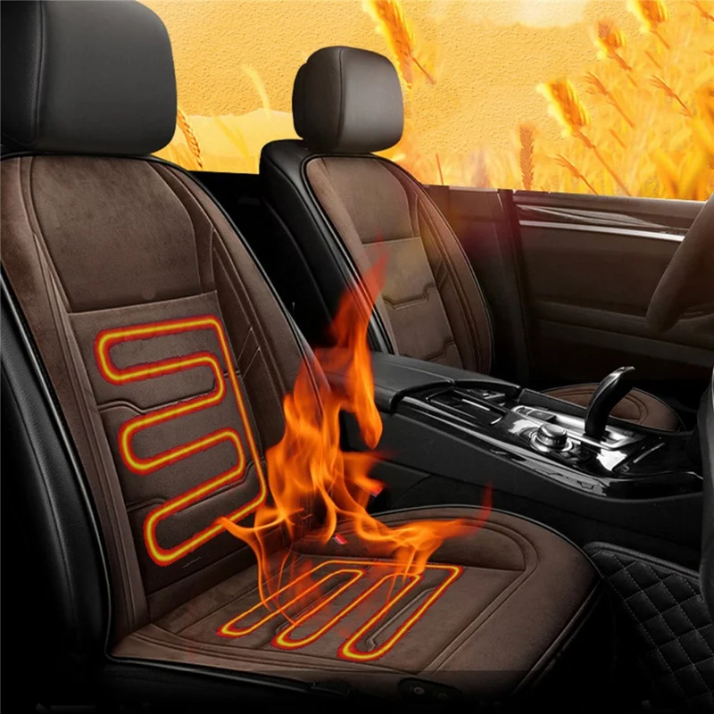 Universal 12V / 24V Car Seat Heater Cushion Winter Keep Warmer Heating Cover Pad - Coffee