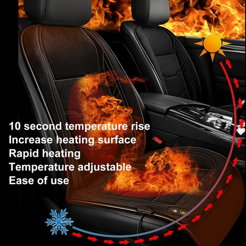 Universal 12V / 24V Car Seat Heater Cushion Winter Keep Warmer Heating Cover Pad - Coffee