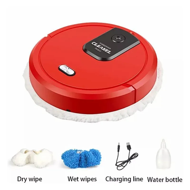 K555 Mop Cleaner Rechargeable Intelligent Sweep Vacuum Cleaner Humidifying Spray Robot Cleaner - Red