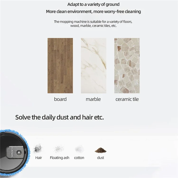 K555 Mop Cleaner Rechargeable Intelligent Sweep Vacuum Cleaner Humidifying Spray Robot Cleaner - White