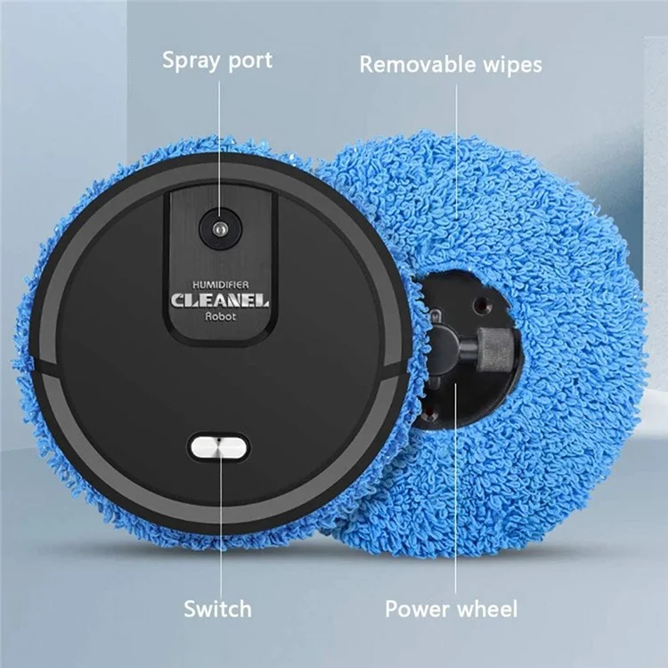 K555 Mop Cleaner Rechargeable Intelligent Sweep Vacuum Cleaner Humidifying Spray Robot Cleaner - White