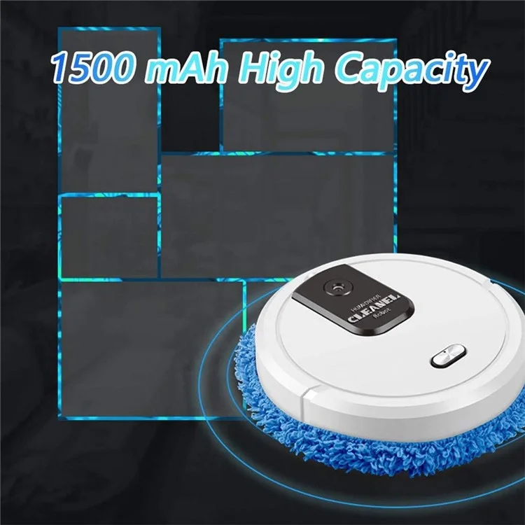 K555 Mop Cleaner Rechargeable Intelligent Sweep Vacuum Cleaner Humidifying Spray Robot Cleaner - White