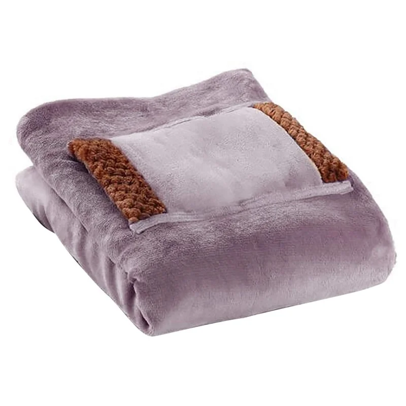 USB Electric Blanket Soft Bed Warmer Machine Washable Electric Heating Mat for Home Office, 60*80cm - Purple