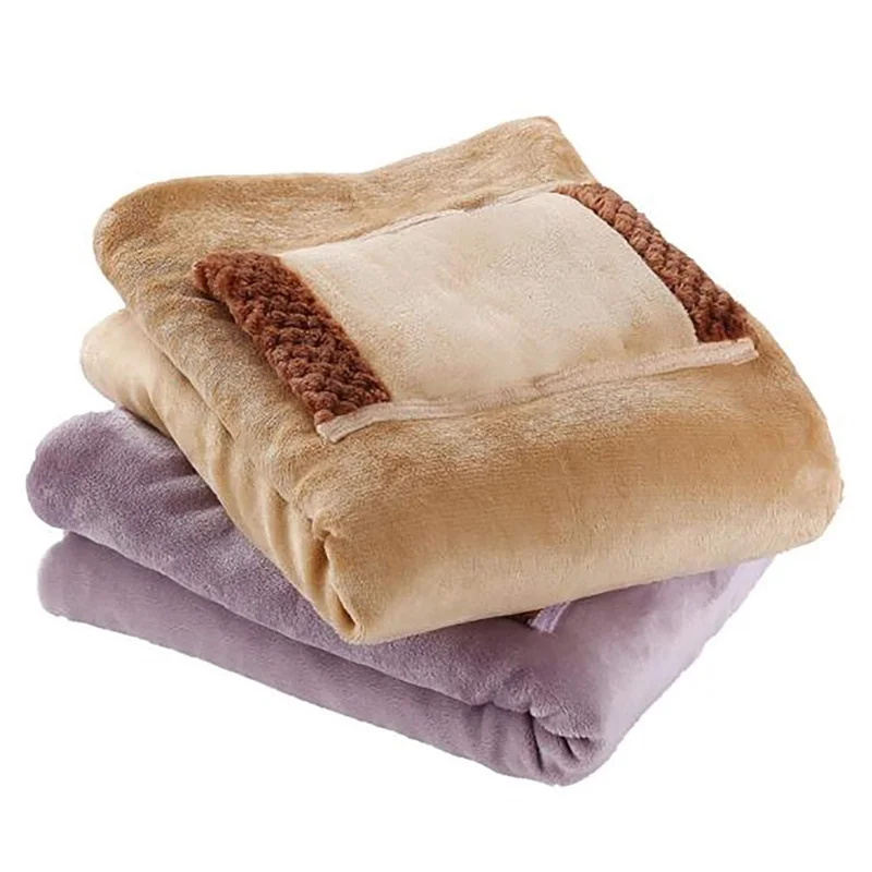 USB Electric Blanket Soft Bed Warmer Machine Washable Electric Heating Mat for Home Office, 60*80cm - Purple