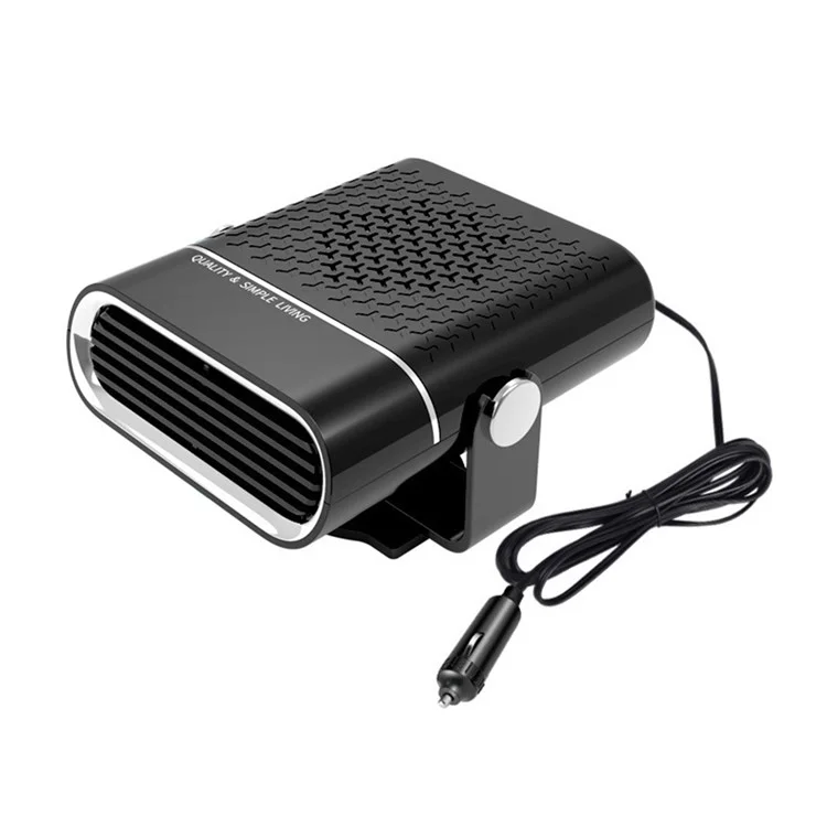 Désembuage de voiture portable 2-en-1 24V Ventilateur de chauffage réglable Montage automobile Chauffage 150W Véhicule Chauffage Ventilateurs de refroidissement - Noir