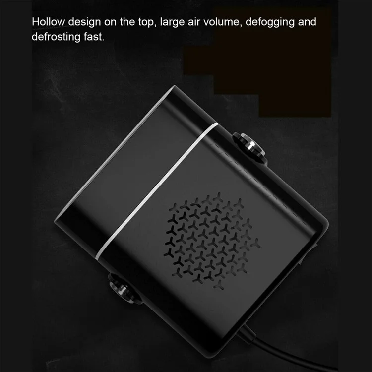 Désembuage de voiture portable 2-en-1 24V Ventilateur de chauffage réglable Montage automobile Chauffage 150W Véhicule Chauffage Ventilateurs de refroidissement - Noir
