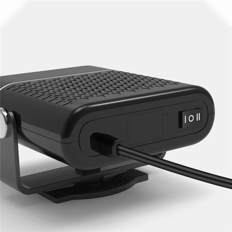 Ventilateur de déshumidificateur de voiture 2-en-1 12V, chauffage réglable monté sur automobile 120W, ventilateur de chauffage véhicule - Noir