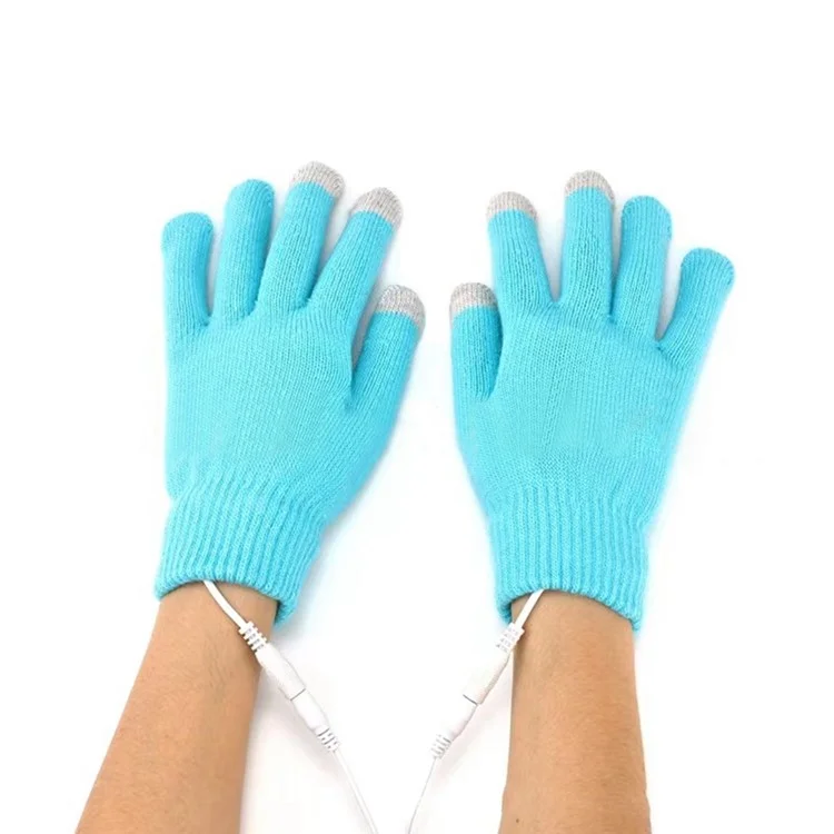 1 Pair Winter Heated Riding Gloves USB Charging Warm Hand Gloves for Outdoor Activities Constant Temperature Windproof Mittens - Blue