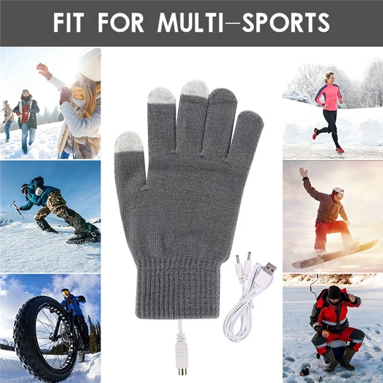 1 Pair Winter Heated Riding Gloves USB Charging Warm Hand Gloves for Outdoor Activities Constant Temperature Windproof Mittens - Blue