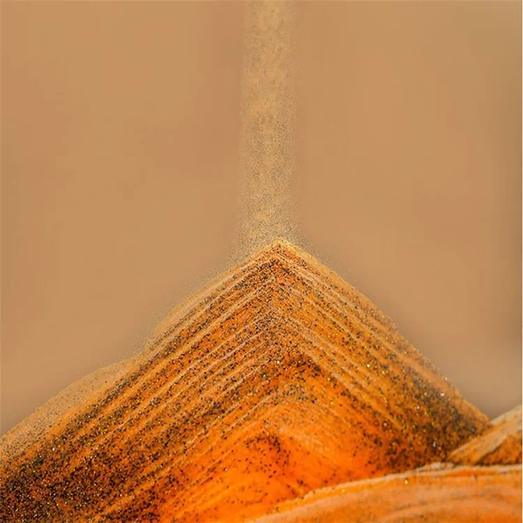 Peinture de paysage en sable mouvant 3D de 5 pouces, peinture d'art en verre 3D, ornement d'horloge de sable liquide, décoration d'intérieur - Noir / Blanc / Orange / Jaune