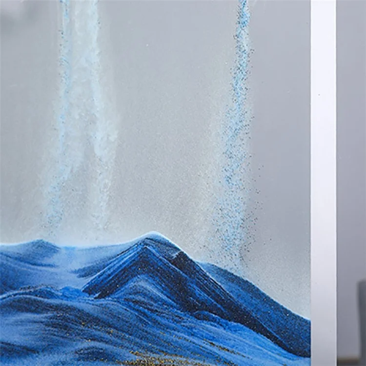 5-inch Flowing Sand Landscape Painting 3D Glass Moving Sand Art Painting Ornament Liquid Hourglass Home Decor - Black / White / Green