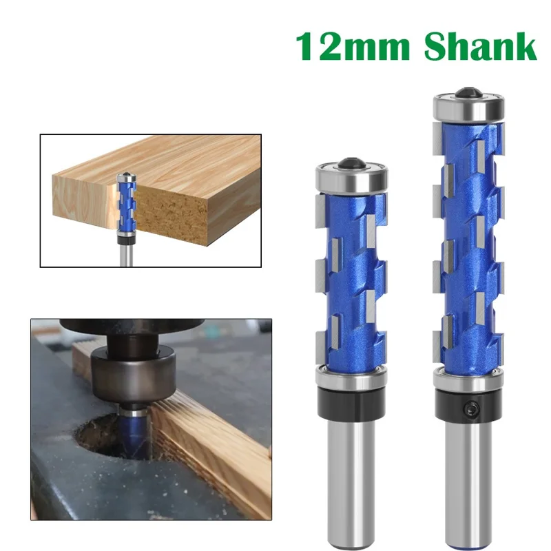 2Pcs / Set 12mm Shank Woodworking Milling Cutter Router Bit Woodworker Tools Carving Cutter Wood Engraving Tenon Cutter