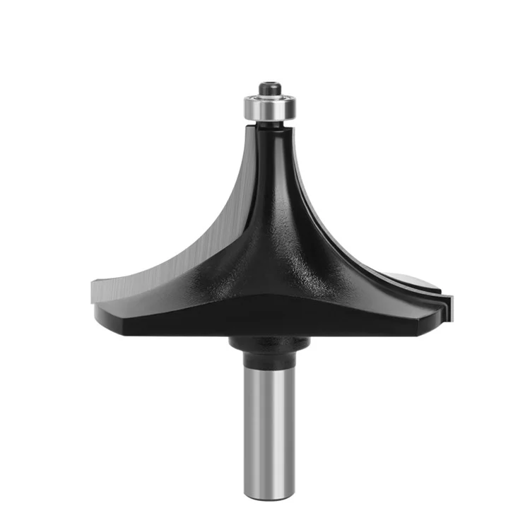 1 / 2 Inch Shank High Hardness Round Over Bit Tungsten Steel Alloy Cutter Wood Line Edge Trimmer for Woodworking - Black