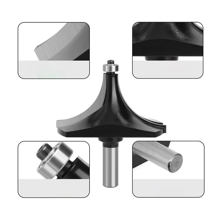 12mm Schaftrundfräser aus Wolframstahl-Legierung - Schwarz