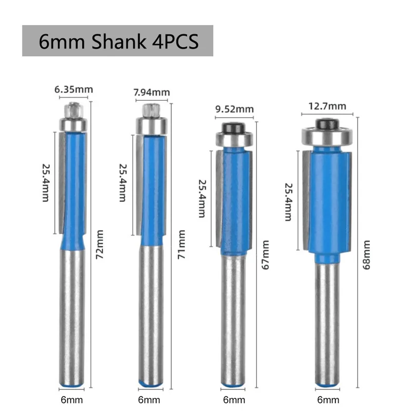 6mm Schaft Wolframstahllegierung Fräser Router Bit Gravurwerkzeuge Holz MDF Schnitzwerkzeug - 6x1 / 2x25.4mm