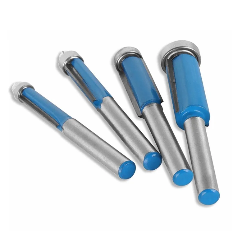 4pcs 1 / Aparadores de Madeira Azul de 4 Polegadas Roteador Hard Tungsten Liga de Aço Cortador de Madeira Faca Longa de Madeira Com Caixa de Plástico