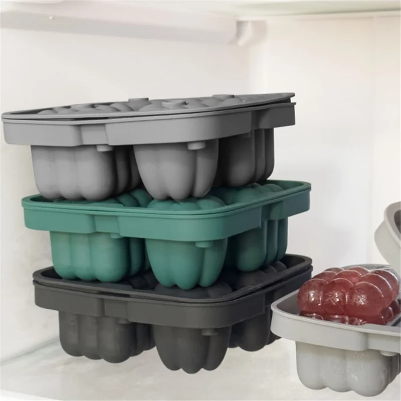 2 in 1 Ice Cube Tray Reusable Silicone Ice Making Mold with Funnel + Ice Clamp (BPA Free, No FDA Certificate) - Grey