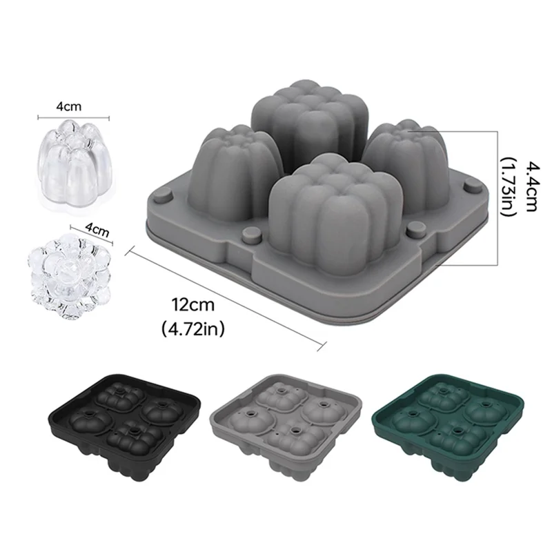 2 in 1 Ice Cube Tray Reusable Silicone Ice Making Mold with Funnel + Ice Clamp (BPA Free, No FDA Certificate) - Grey