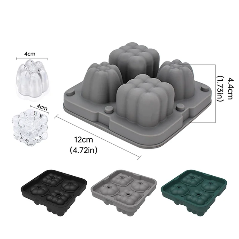 2 in 1 Silicone Ice Cube Tray Ice Making Mold with Funnel (BPA Free, No FDA Certificate) - Grey