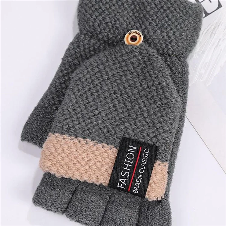 1 par de guantes eléctricos de calefacción USB para invierno con calentamiento de doble cara y tapa abatible - Gris oscuro