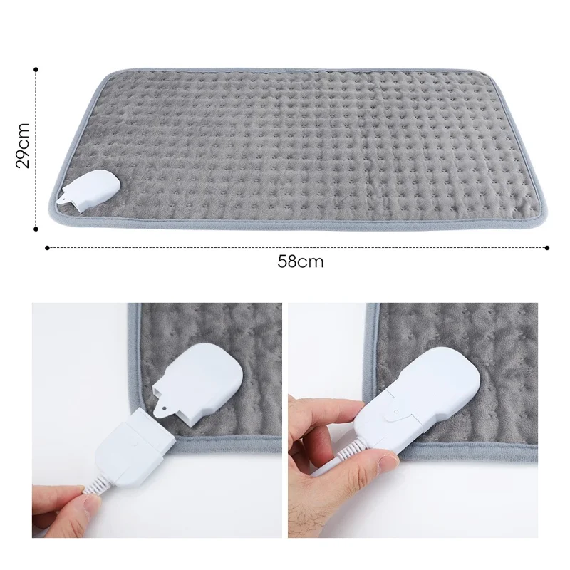 HAILICARE Electric Heating Pad 9 Gear Temperature Adjustment Body Heated Mat Winter Warmer Cushion with 4 Gear Timing - US Plug
