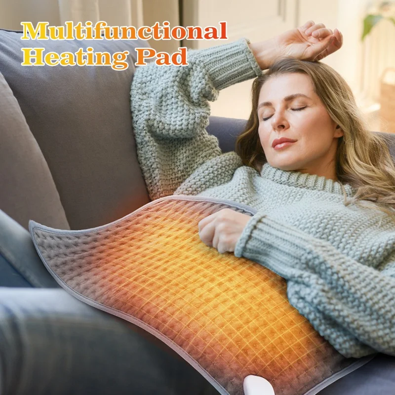 HAILICARE Electric Heating Pad 9 Gear Temperature Adjustment Body Heated Mat Winter Warmer Cushion with 4 Gear Timing - US Plug