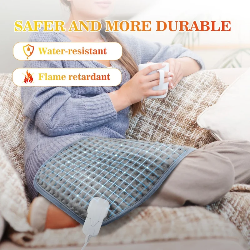 HAILICARE Electric Heating Pad 9 Gear Temperature Adjustment Body Heated Mat Winter Warmer Cushion with 4 Gear Timing - US Plug