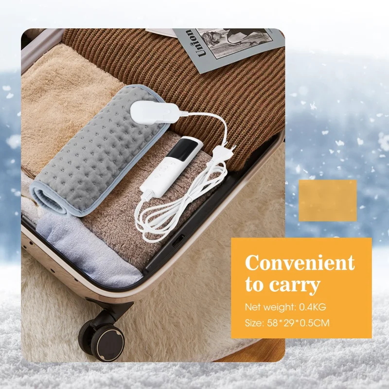HAILICARE Electric Heating Pad 9 Gear Temperature Adjustment Body Heated Mat Winter Warmer Cushion with 4 Gear Timing - US Plug
