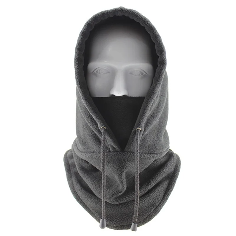 TT-DT Polar Fleece Balaclava Face Mask Windproof Neck Scarf Hood Warmer for Winter Outdoor Sports - Dark Grey