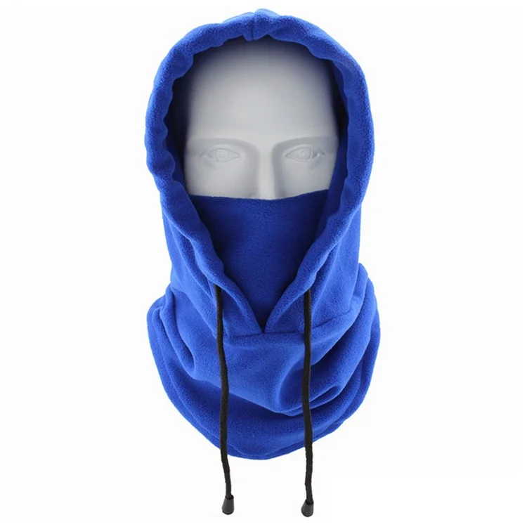 TT-DT Polar Fleece Balaclava Face Mask Windproof Neck Scarf Hood Warmer for Winter Outdoor Sports - Sapphire