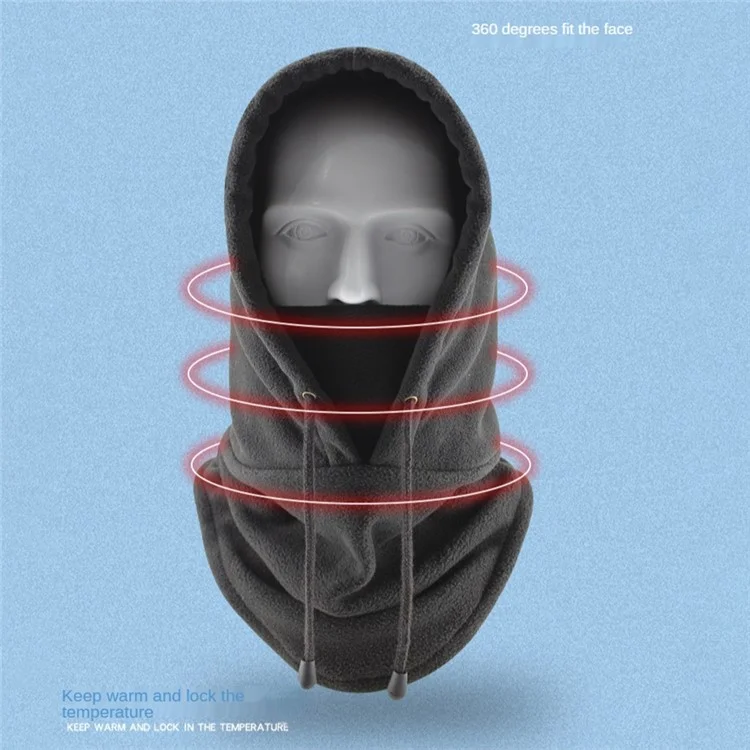 TT-DT Polar Fleece Balaclava Face Mask Windproof Neck Scarf Hood Warmer for Winter Outdoor Sports - Sapphire