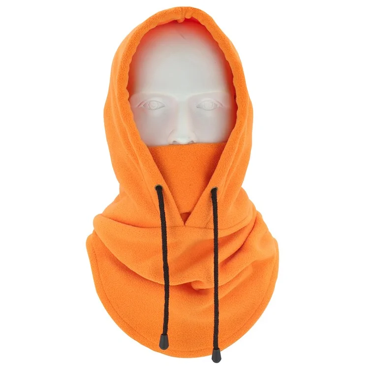 TT-DT Polar Fleece Balaclava Face Mask Windproof Neck Scarf Hood Warmer for Winter Outdoor Sports - Orange