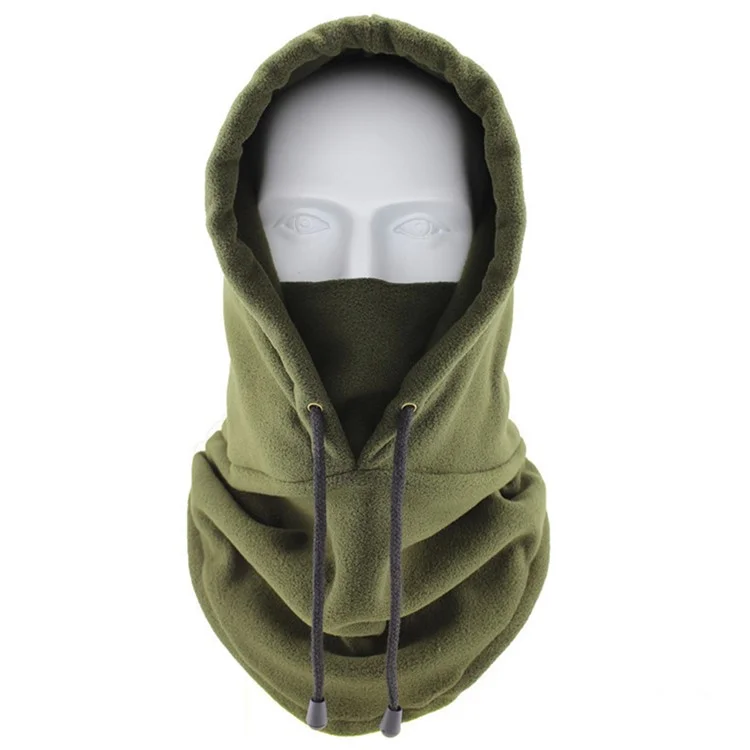 TT-DT Pasamontañas de Polar para el Rostro Máscara Antiventisca Bufanda para el Cuello Capucha Calentador para el Invierno Deportes al Aire Libre - Verde del Ejército