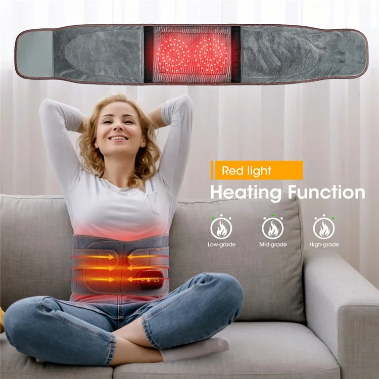 HAILICARE Red Light Heating Electric Vibration Massager Waist Belt Hot Compress Abdomen Uterus Warm Waistband