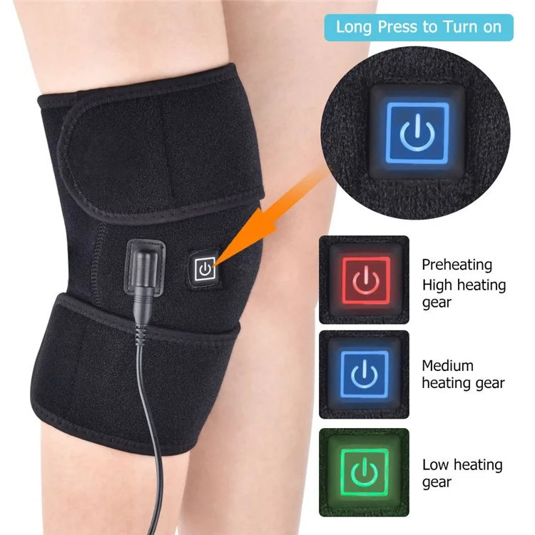 HAILICARE Electrothermal Knee Pads Mugwort Physical Therapy Heated Knee Pads Winter Legs Knee Warmer, USB Version - Black