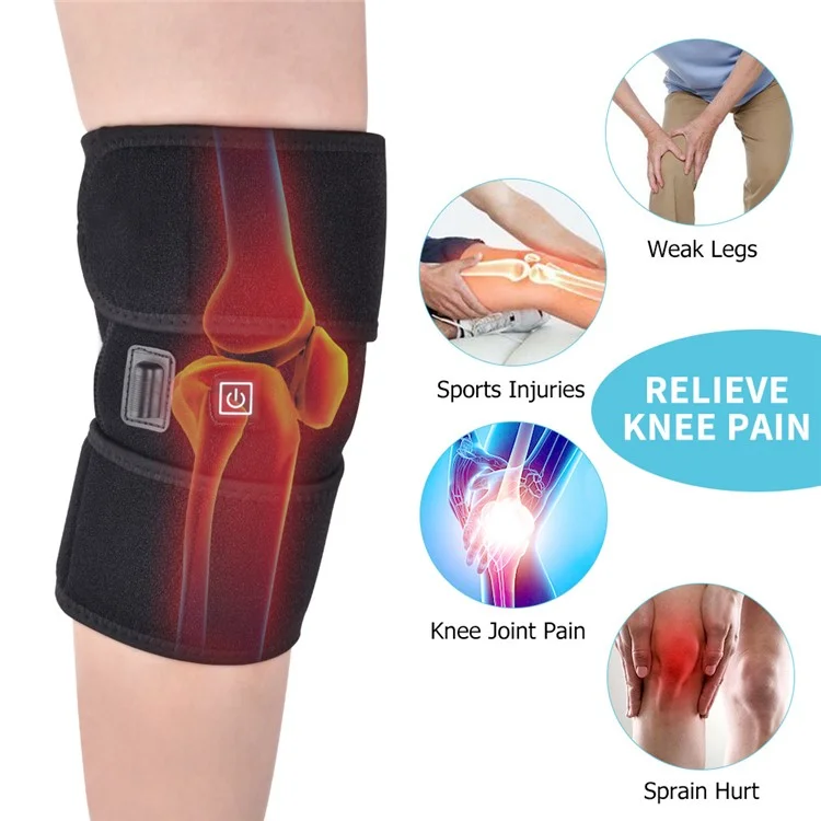 HAILICARE Electrothermal Knee Pads Mugwort Physical Therapy Heated Knee Pads Winter Legs Knee Warmer, USB Version - Black