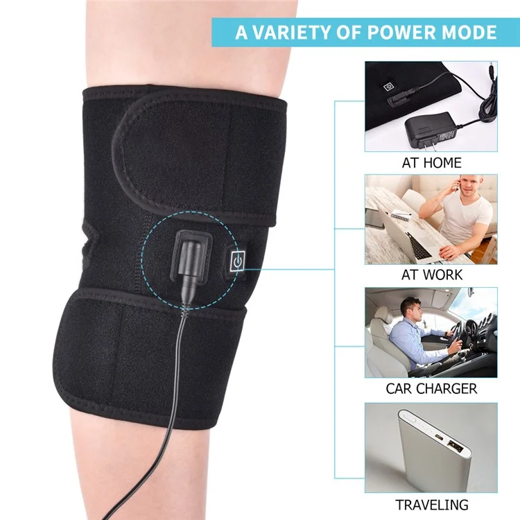 HAILICARE Electrothermal Knee Pads Mugwort Physical Therapy Heated Knee Pads Winter Legs Knee Warmer, USB Version - Black