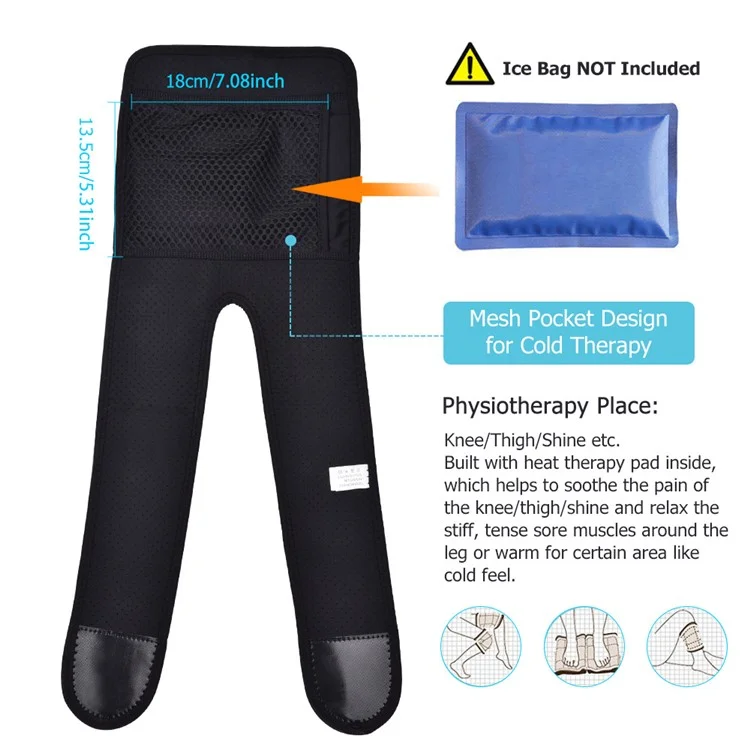 HAILICARE Electrothermal Knee Pads Mugwort Physical Therapy Heated Knee Pads Winter Legs Knee Warmer, USB Version - Black